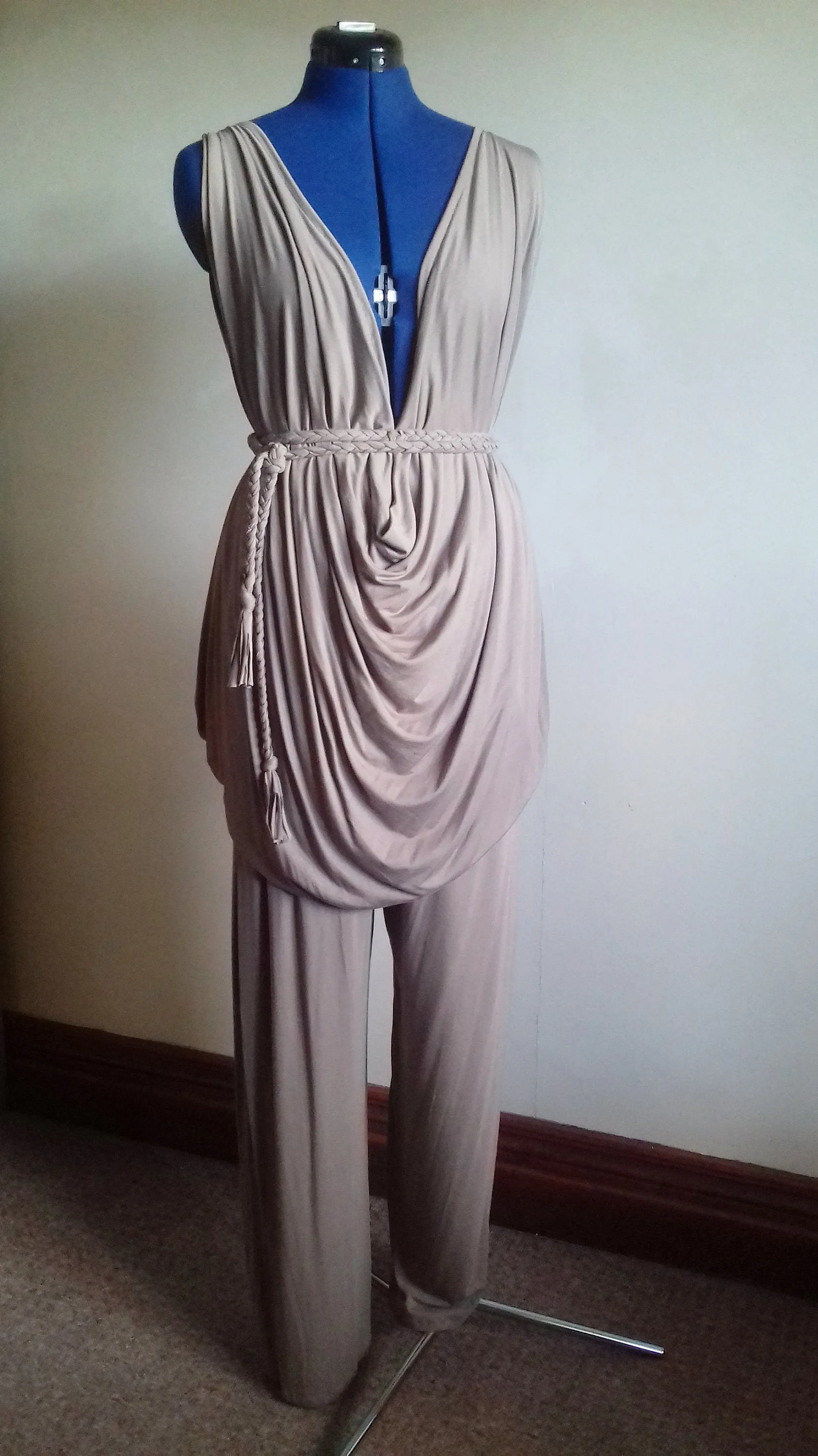 Brown Festival Beach Outfit Two Piece Soft Jersey