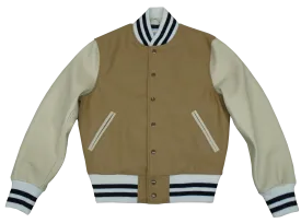 Camel/Cream Contemporary Fit Varsity Jacket