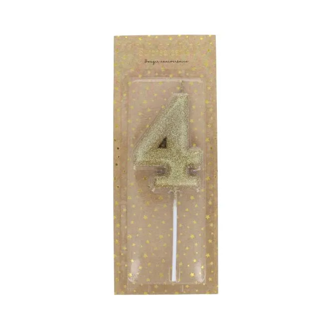 Candle - Happy Birthday W/Glitter - 4