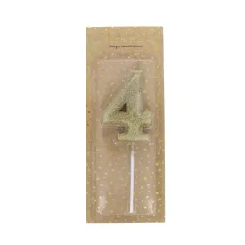 Candle - Happy Birthday W/Glitter - 4