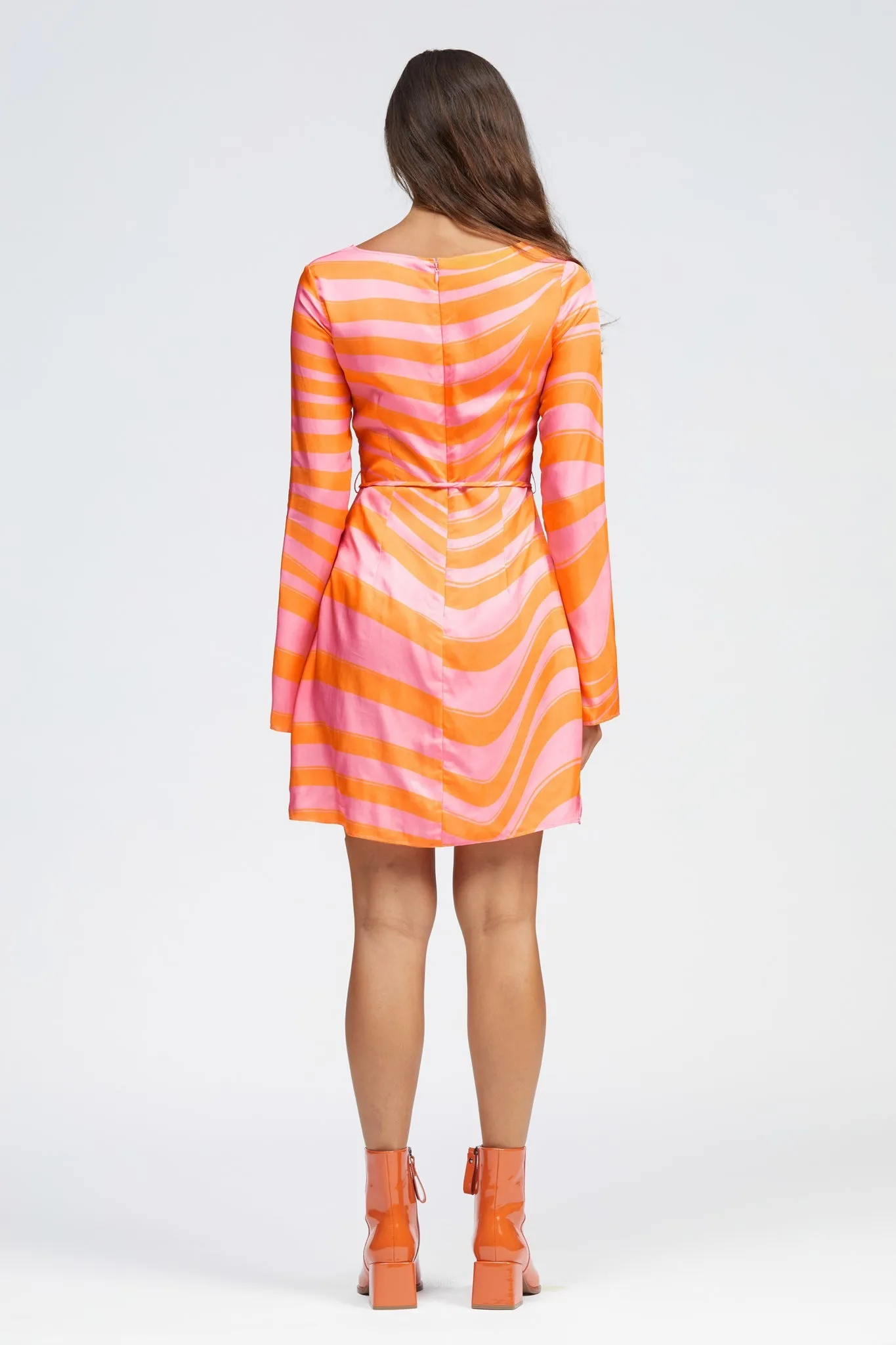 Ceol Dress Pink/Orange Squiggle Print