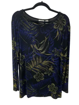 Chico's Misses Size Chico's 2 (12) Black Floral 3/4 Blouse