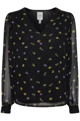 Chiffy Blouse (Black Flower)