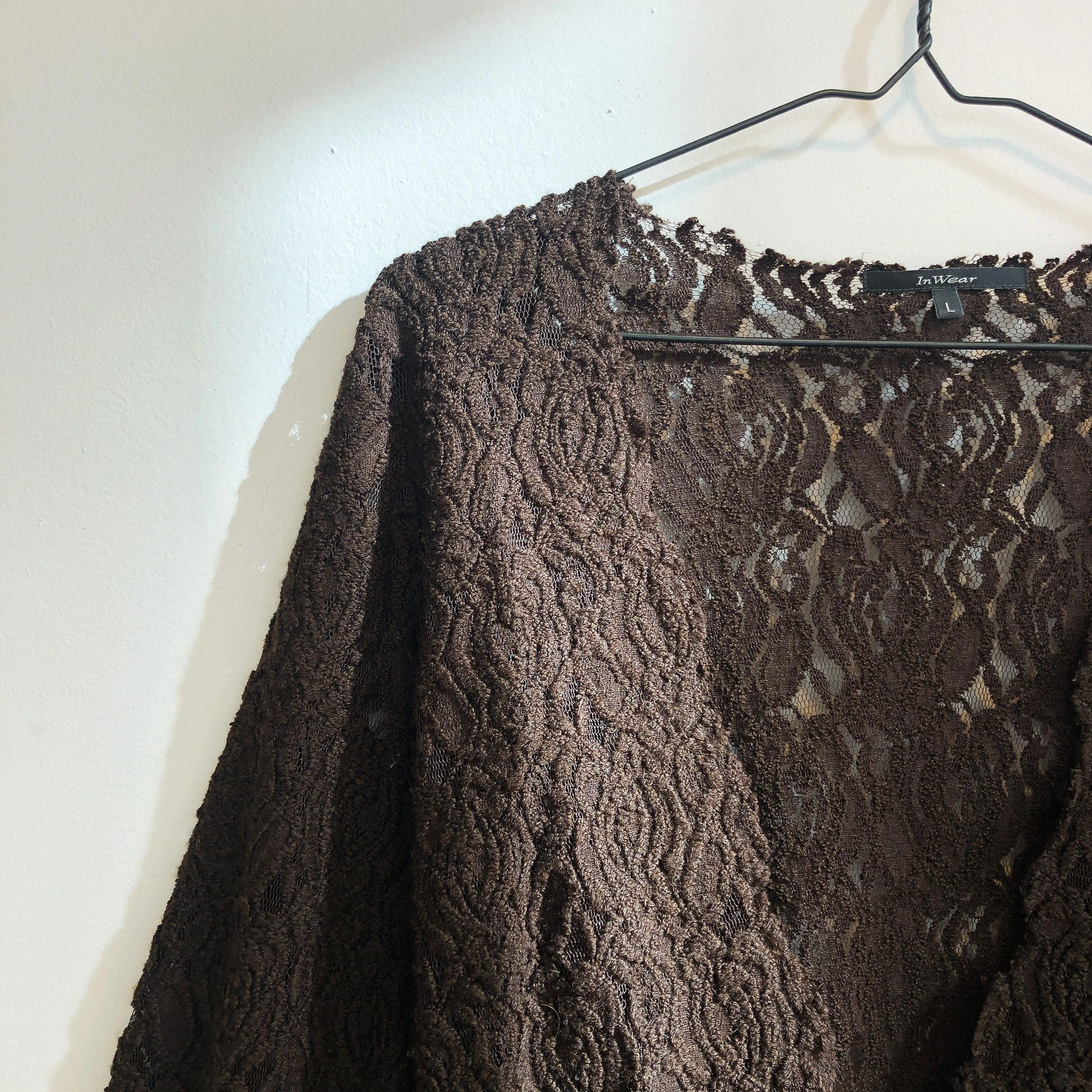 Chocolate Brown Lace Cardigan