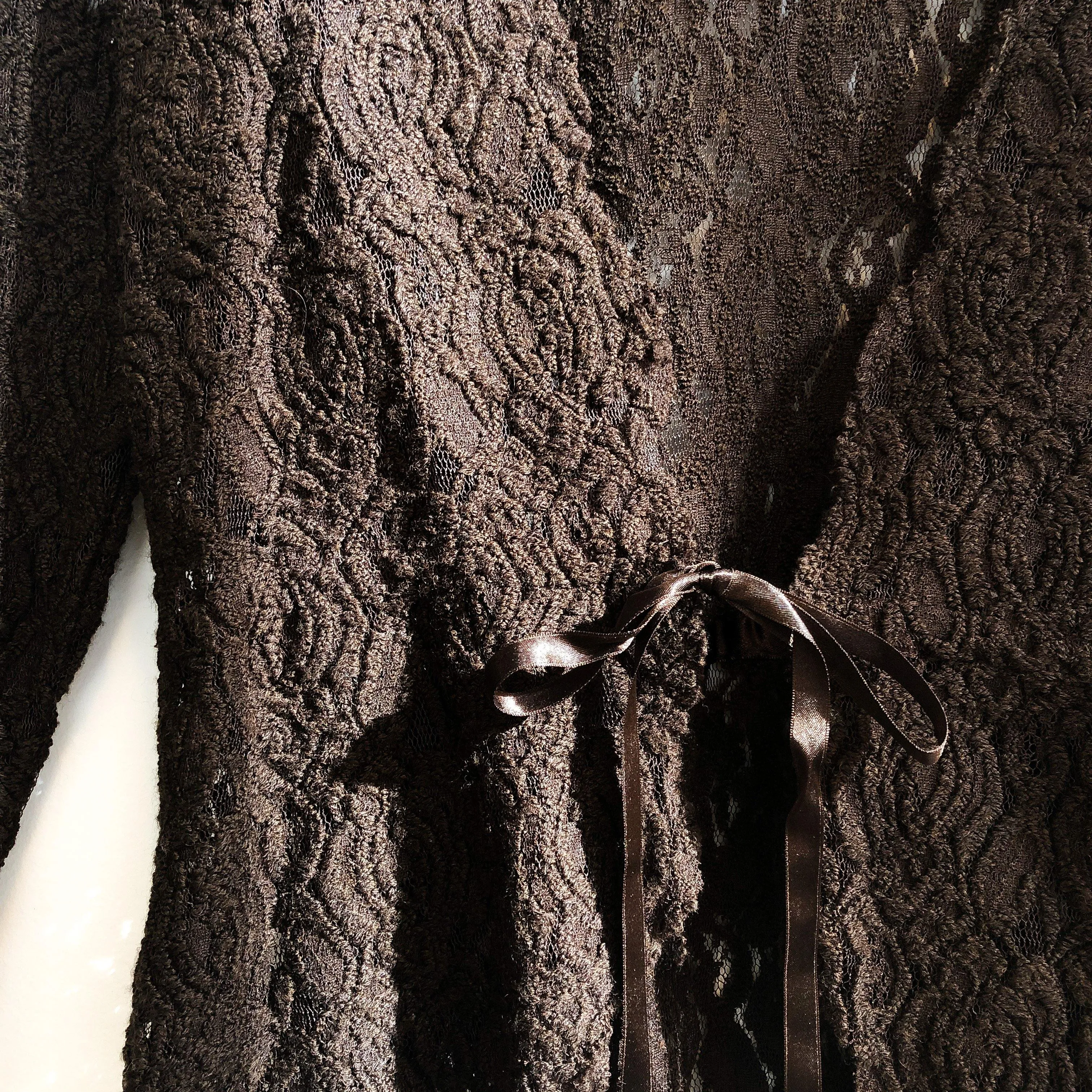 Chocolate Brown Lace Cardigan