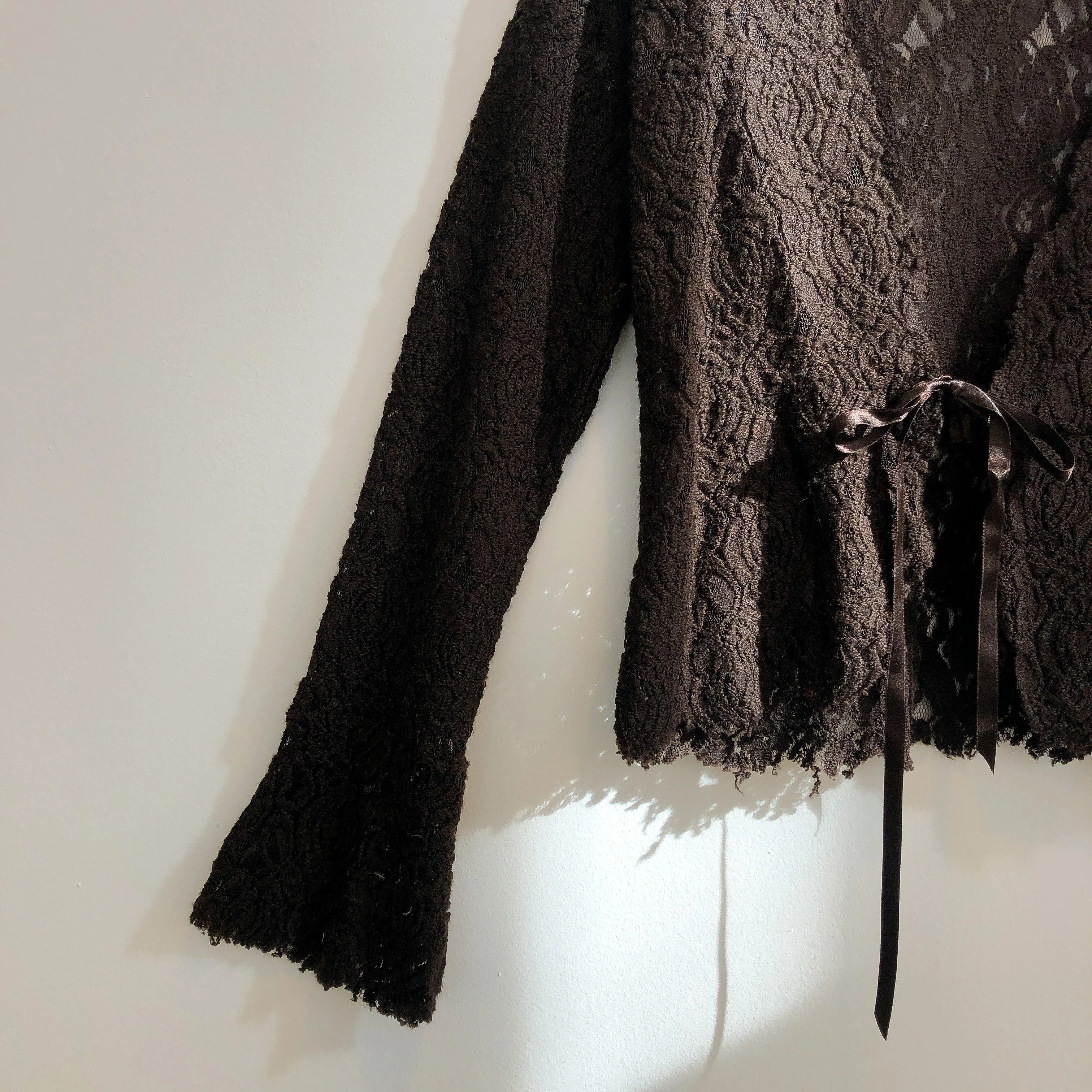 Chocolate Brown Lace Cardigan