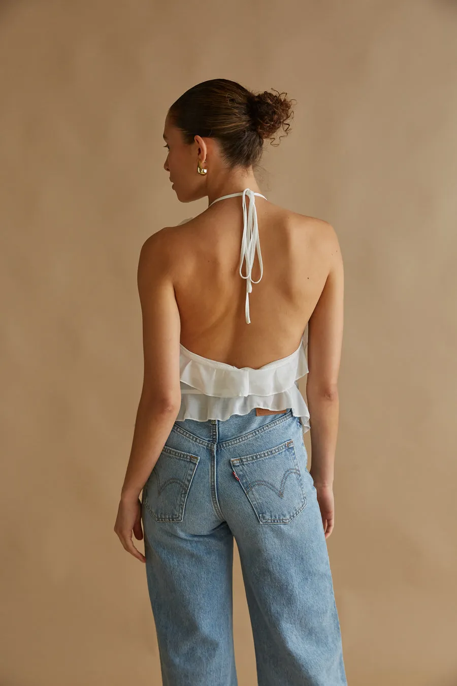 Claudia Rosette Chiffon Halter Top