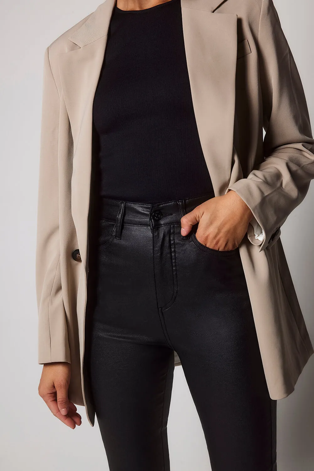 Coated Jeans - Black