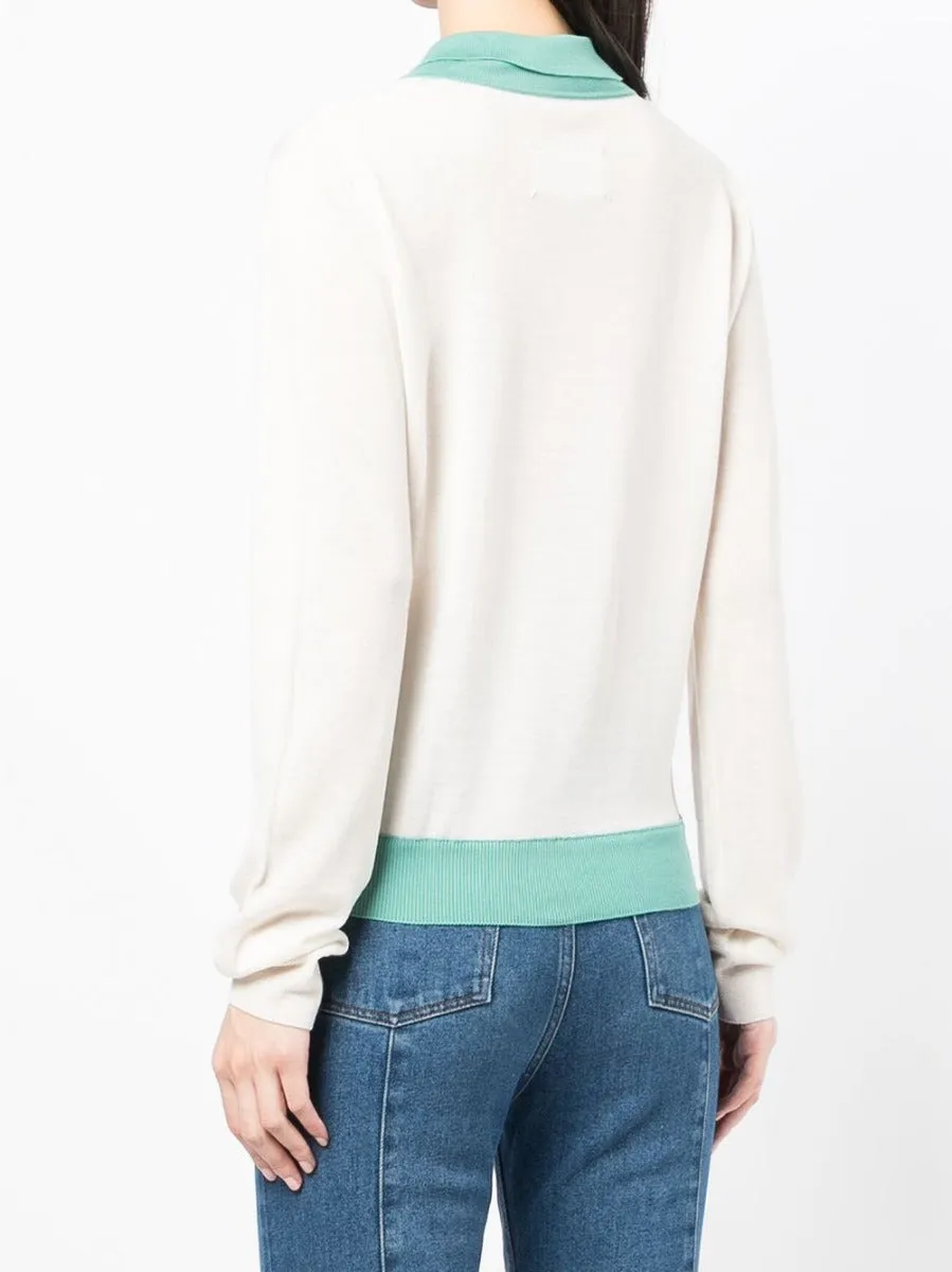Cream Knitted Polo Sweater