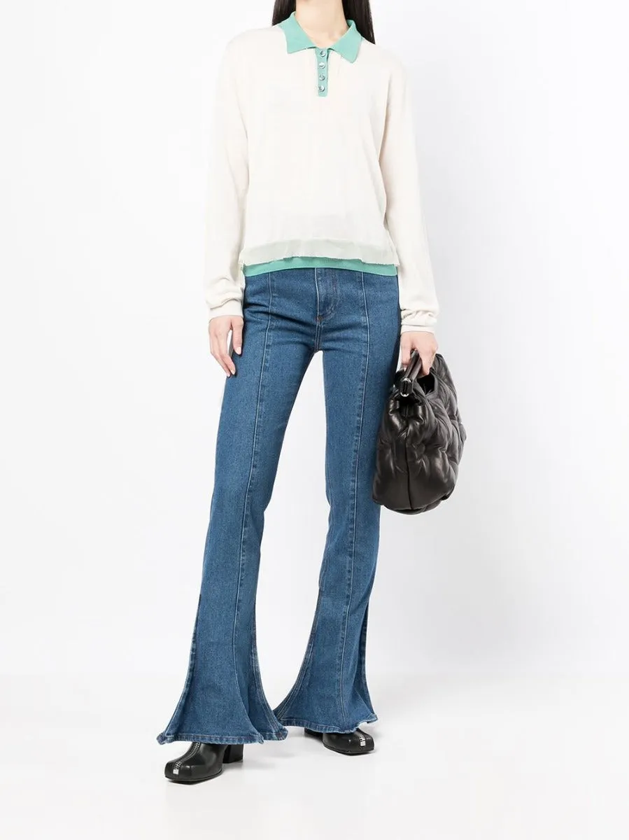 Cream Knitted Polo Sweater