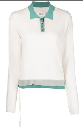 Cream Knitted Polo Sweater