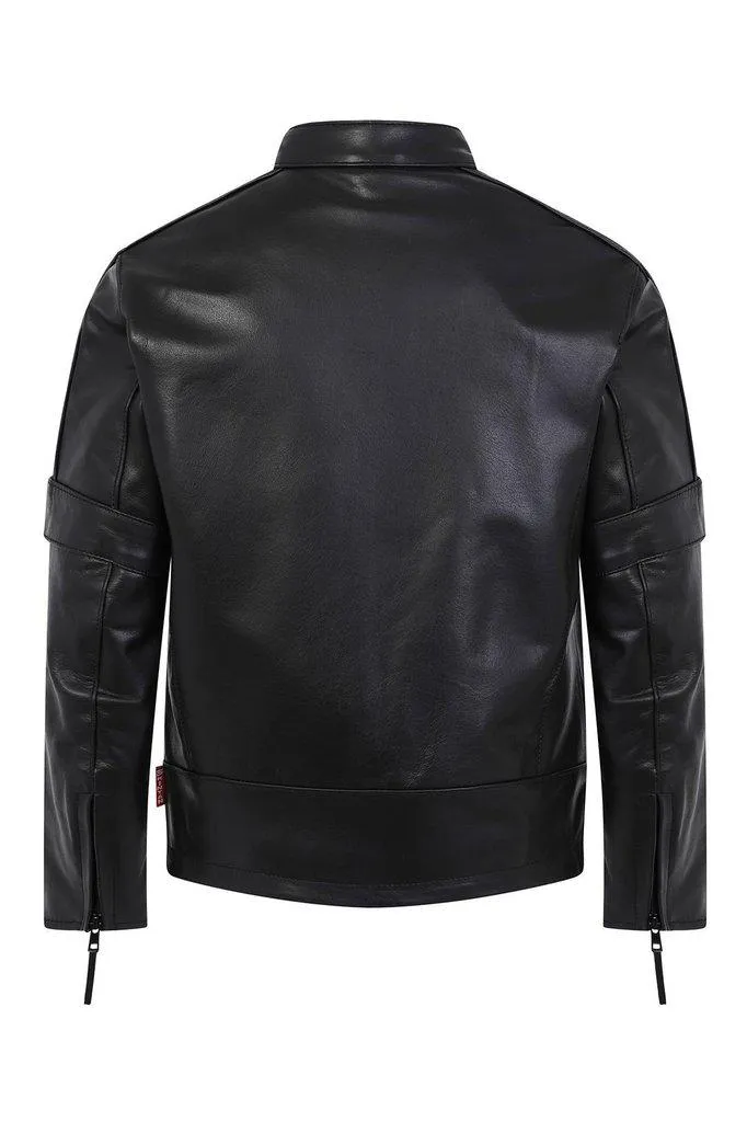 Creed Children's Black Leather Biker Jacket