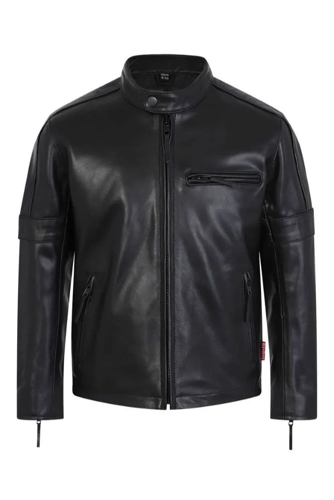 Creed Children's Black Leather Biker Jacket