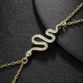 Crystal Snake Finger Chain Bracelet