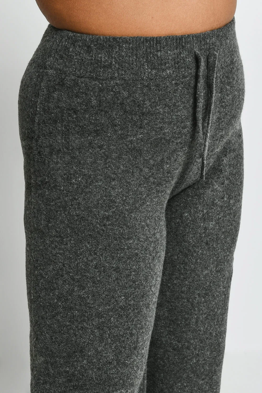 Curve Knit Wide Leg Lounge Trousers - Grey