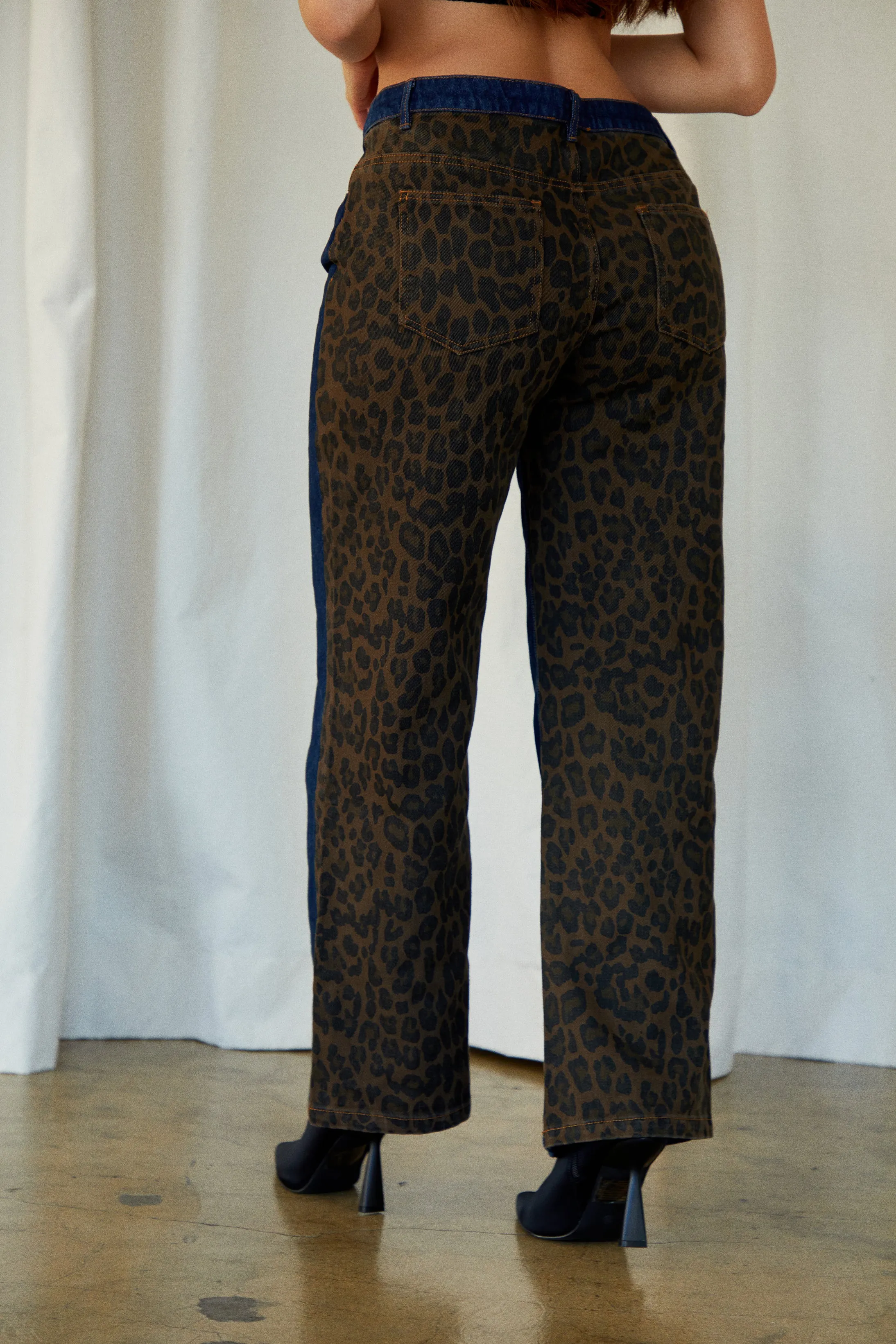 Danielle Straight Leg Pant - Leopard Denim