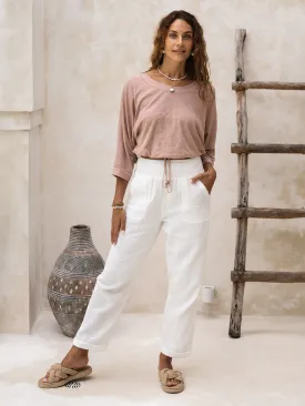 Delphi Premium Ivory Cotton Pants