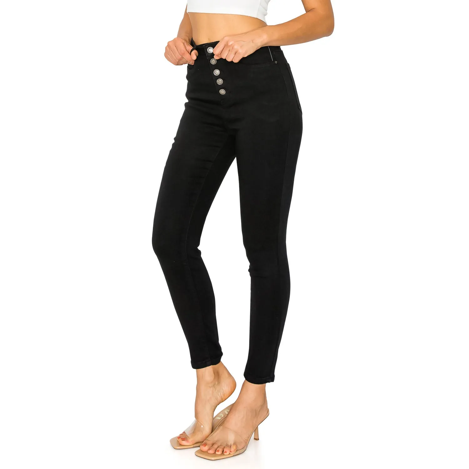 Denim Daydream Manhattan Super High-Rise Ankle Skinny Jeans - Black