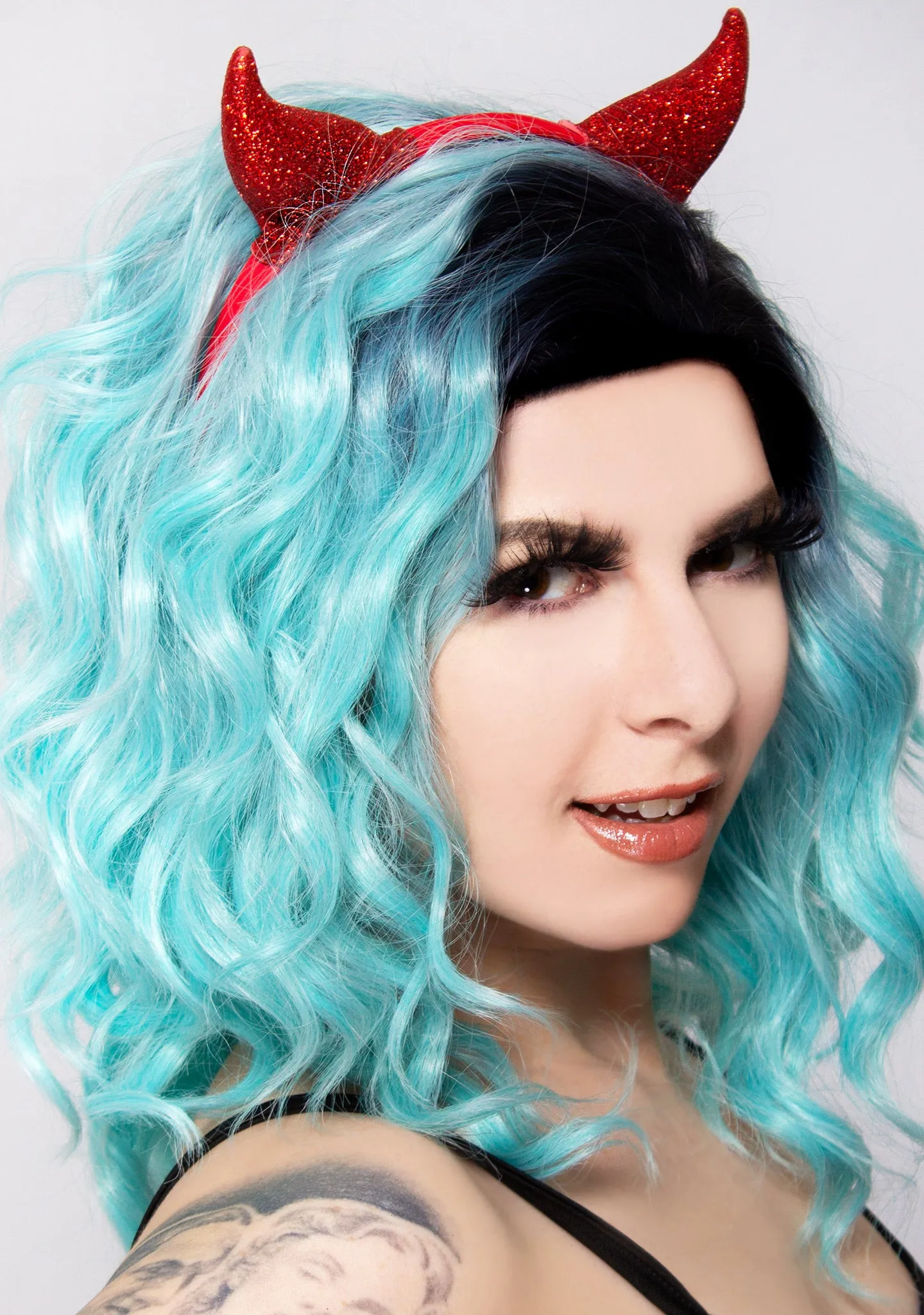 Devious Devil Glitter Horn Headband