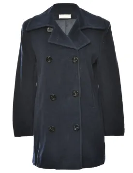 Double Breasted Navy Classic Peacoat - L