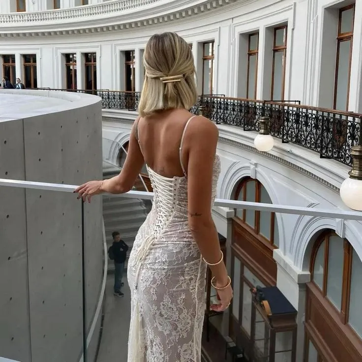 Elegant Lace Long Prom Dress Evening Gown SH1342