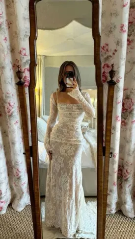 Elegant Lace Long Prom Dress Evening Gown SH1342