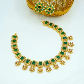 Emerald Floral Stone Choker