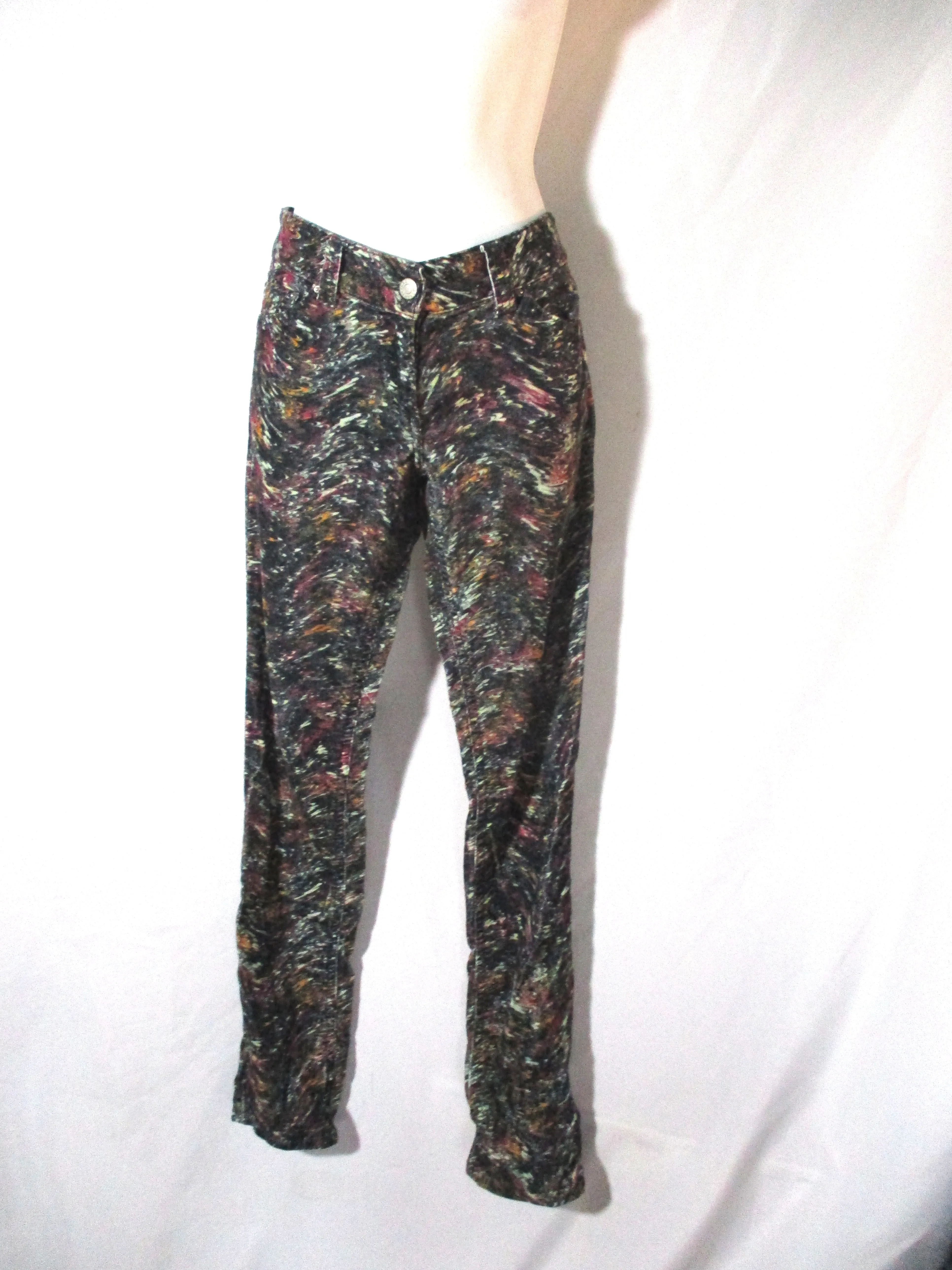 ETOILE ISABEL MARANT Marblelized Corduroy SKINNY Jean Pant 2 Trouser