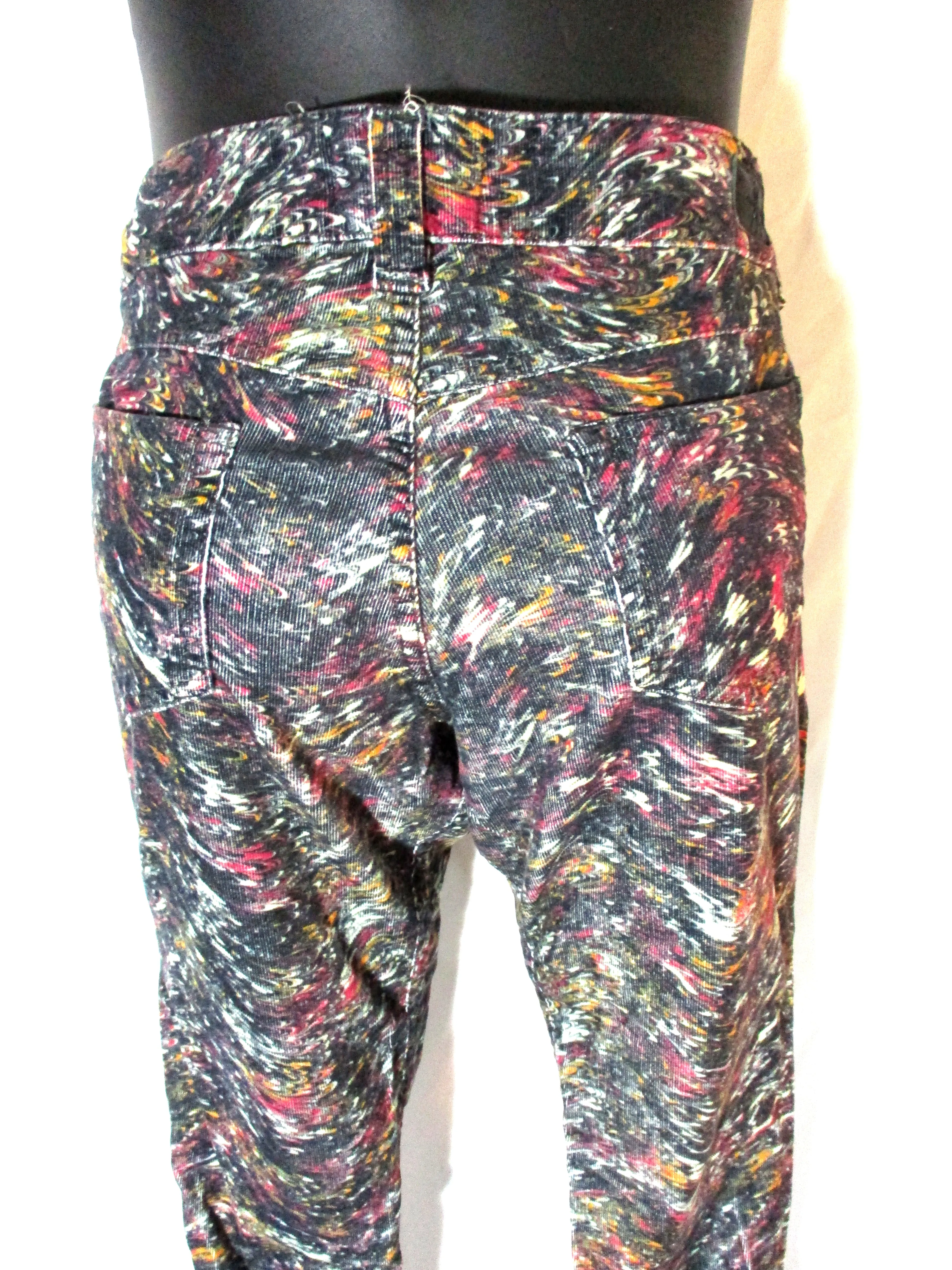 ETOILE ISABEL MARANT Marblelized Corduroy SKINNY Jean Pant 2 Trouser