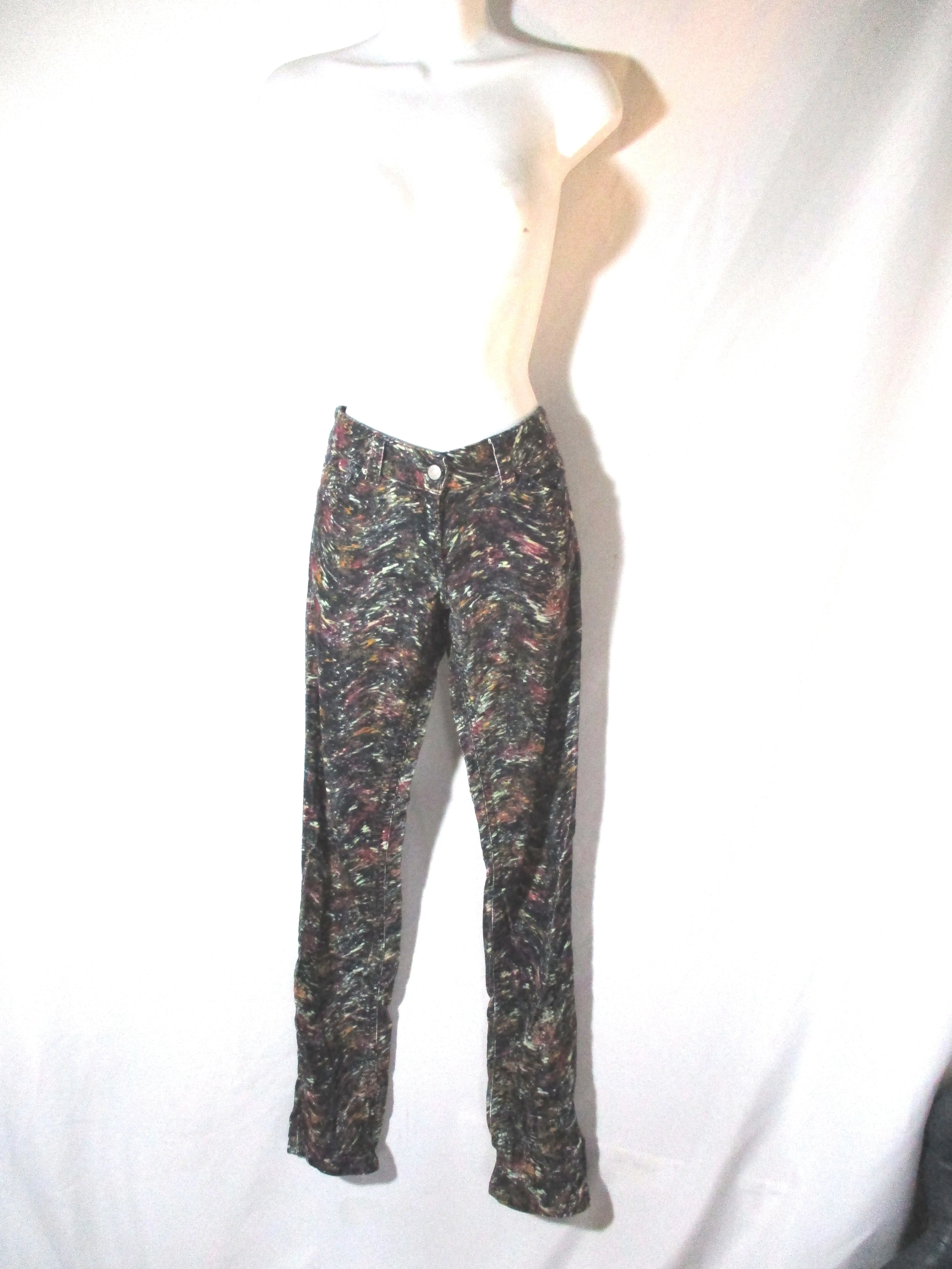 ETOILE ISABEL MARANT Marblelized Corduroy SKINNY Jean Pant 2 Trouser