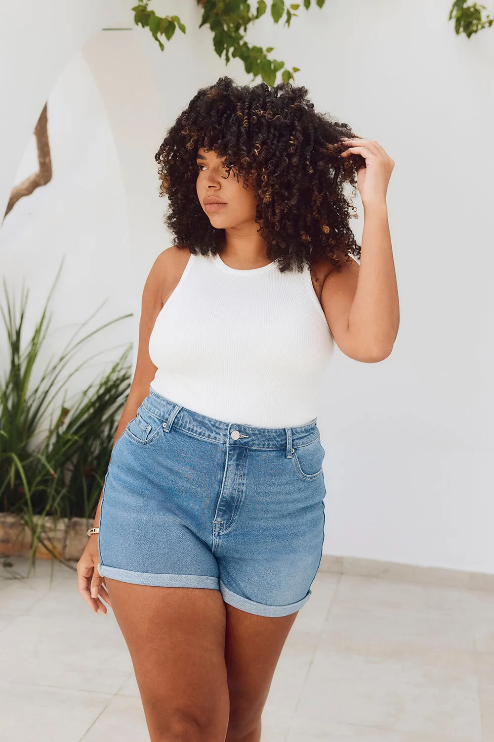 Everyday Denim Shorts - Mid Blue