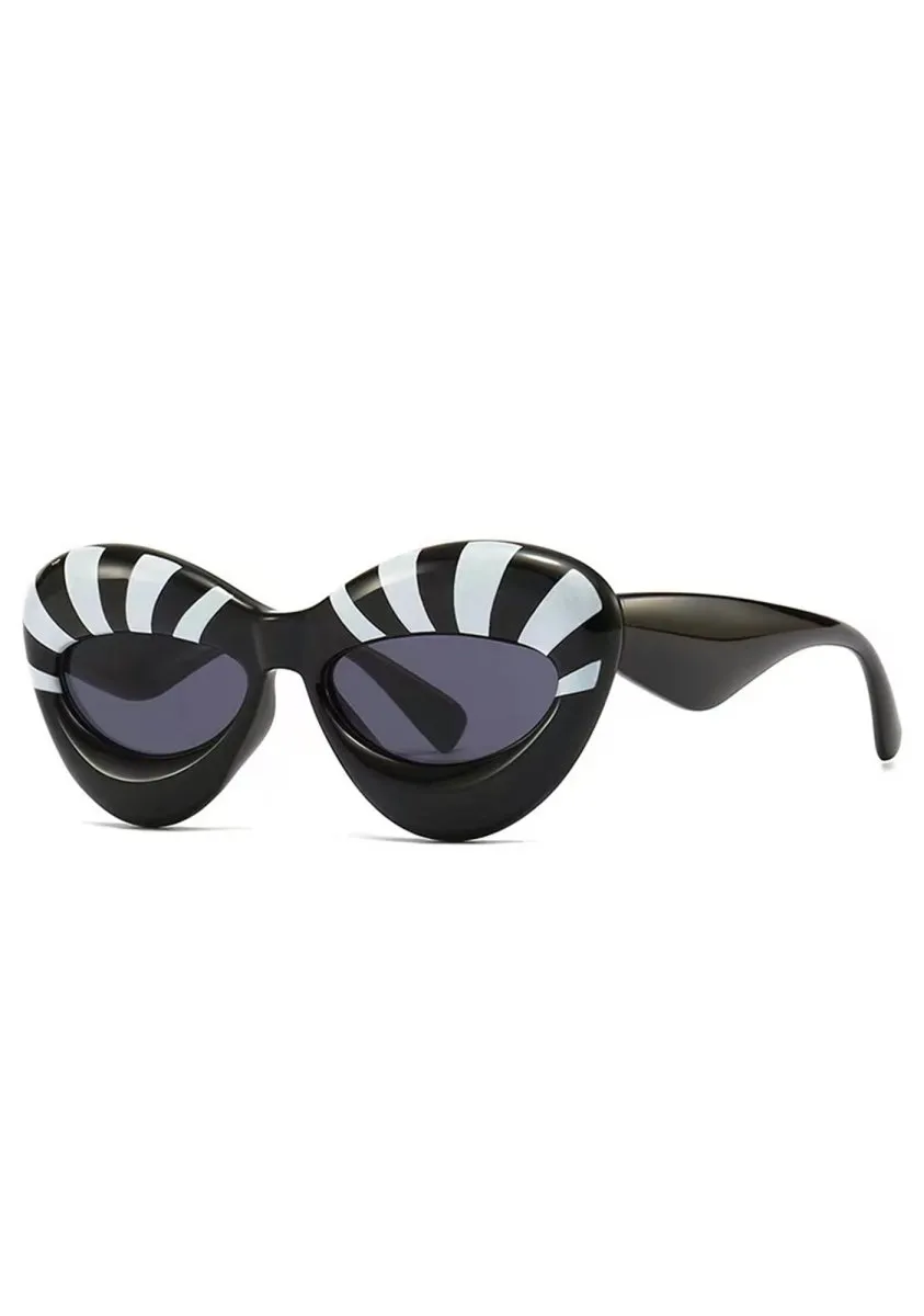 Fancy Puffy Lips Thick Frame Party Sunglasses