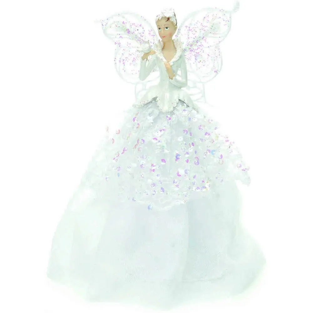 Festive 23cm Angel Tree Topper in White
