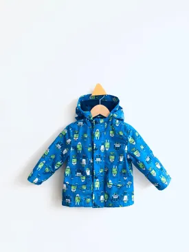 Fleece Lined Robot Rain Jacket // 12-18M
