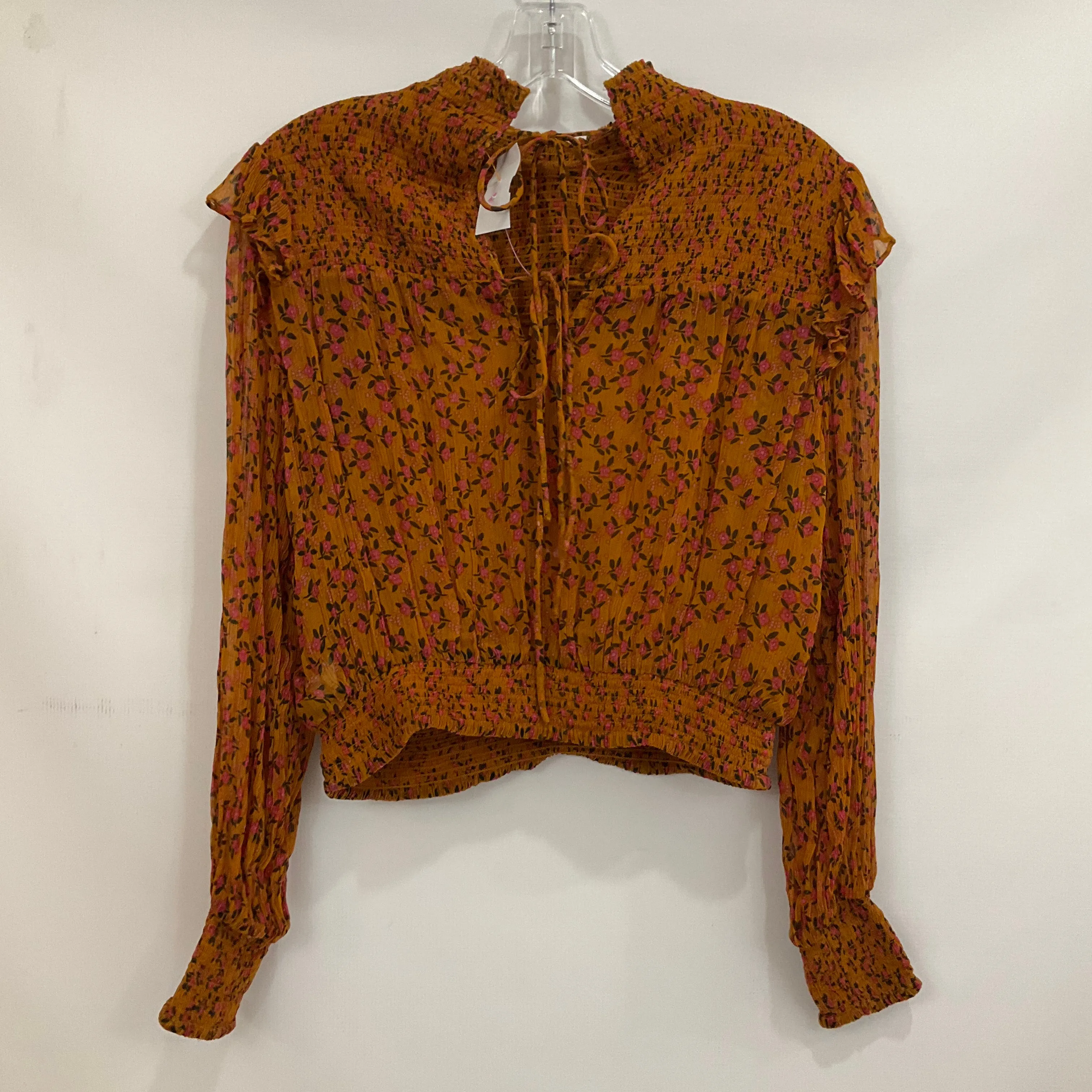 Floral Blouse Long Sleeve Free People, Size Xs