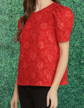 Floral Embossed Blouse