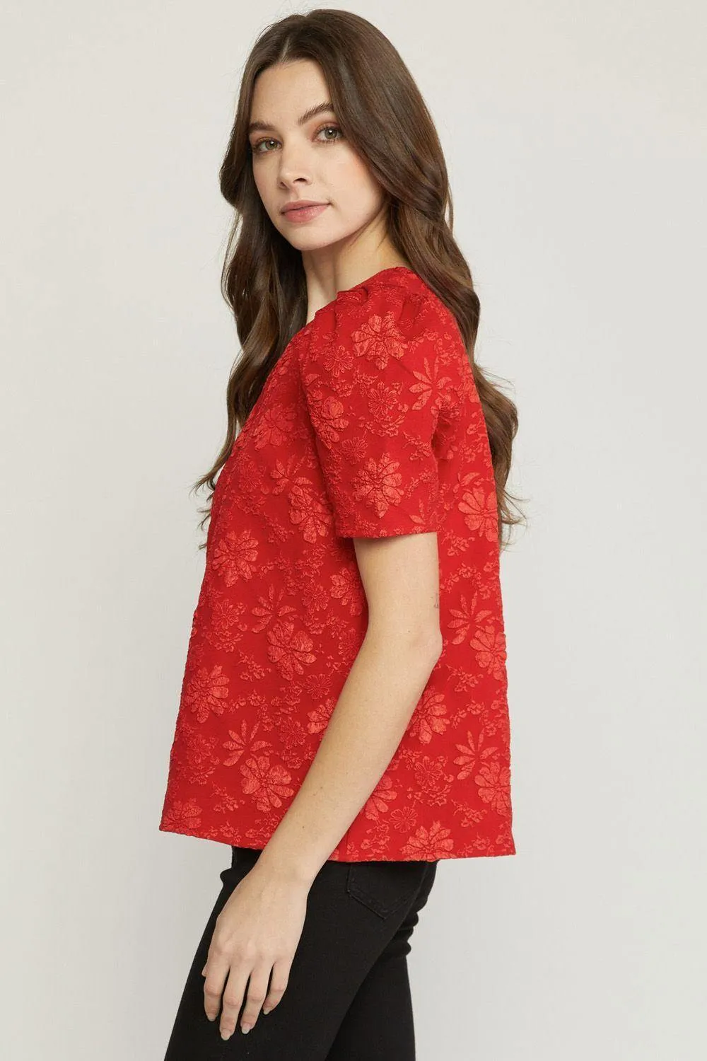 Floral Embossed Blouse