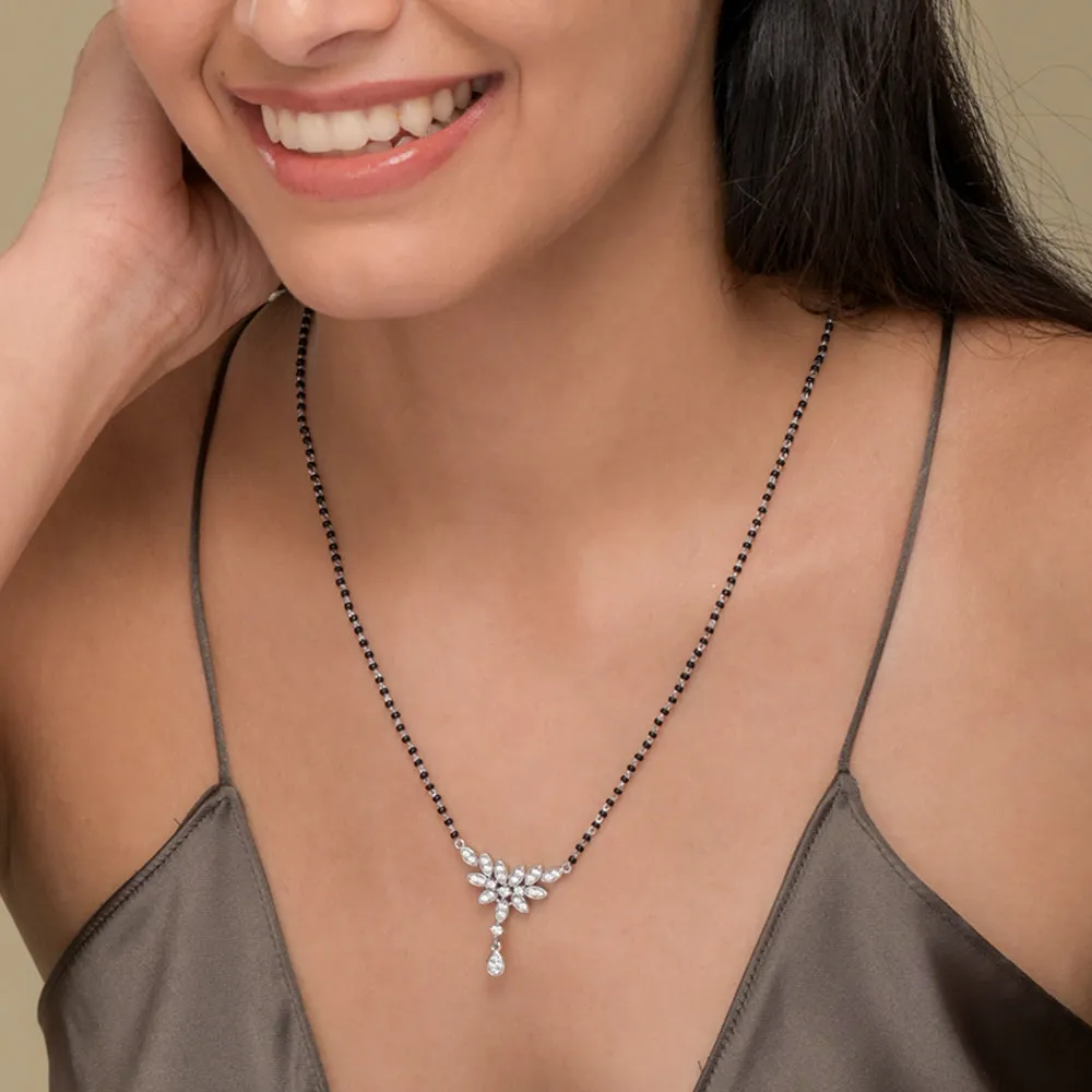 Floral Whispers Silver Mangalsutra