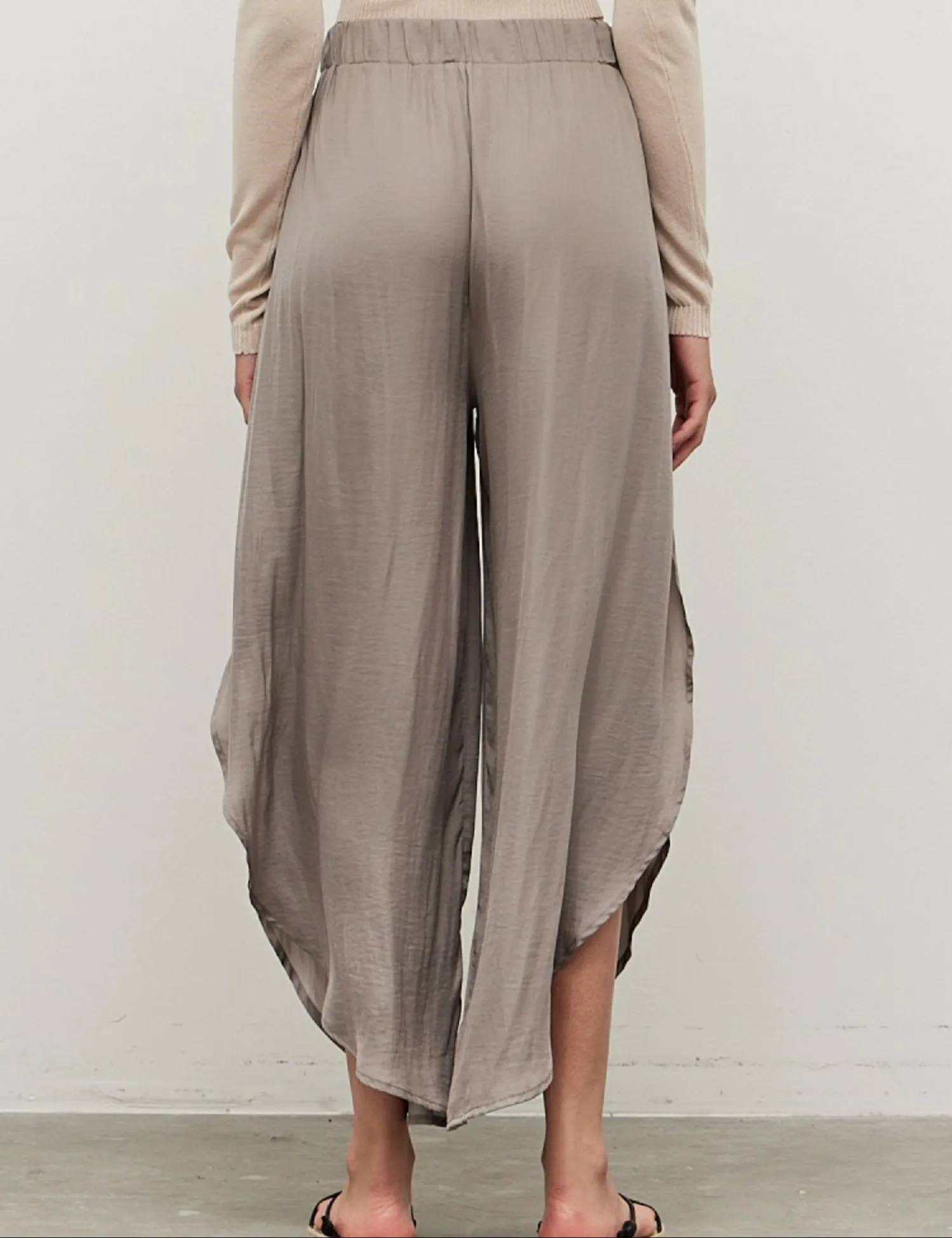 Flowy Satin Split Side Pants