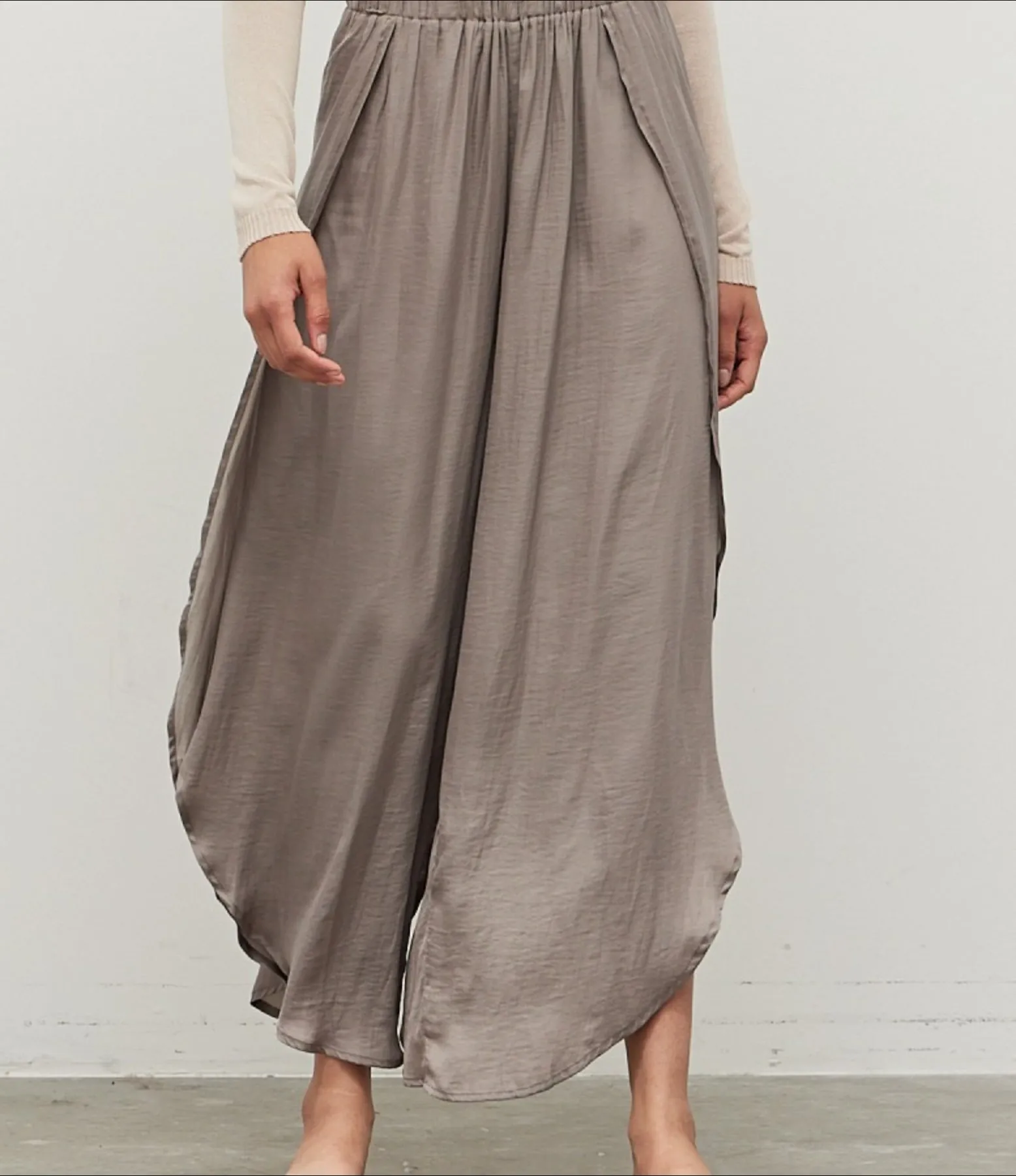 Flowy Satin Split Side Pants