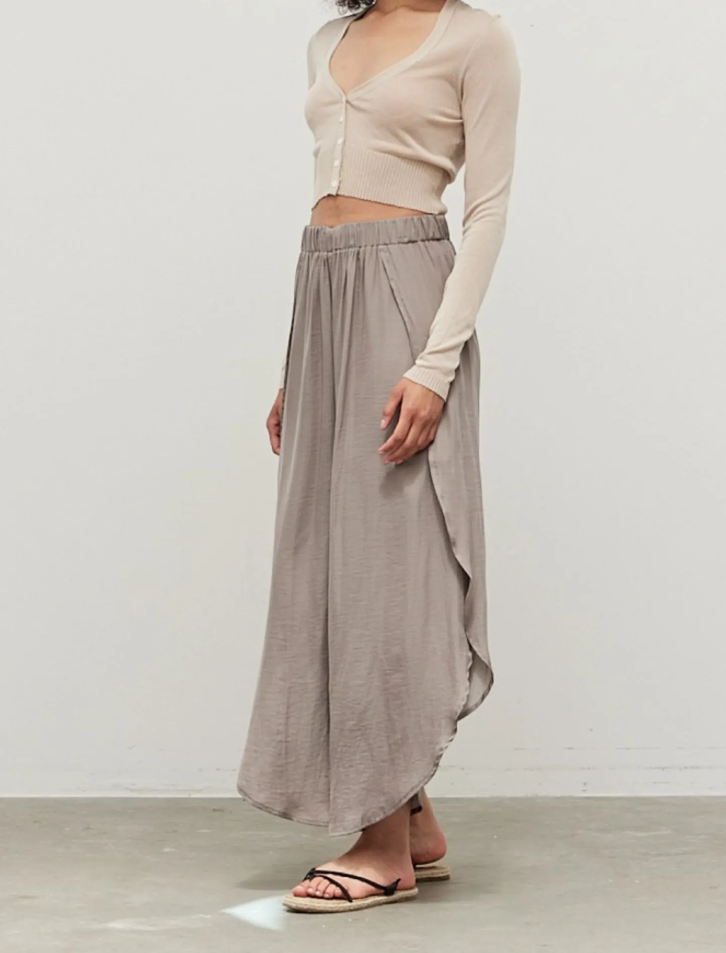 Flowy Satin Split Side Pants