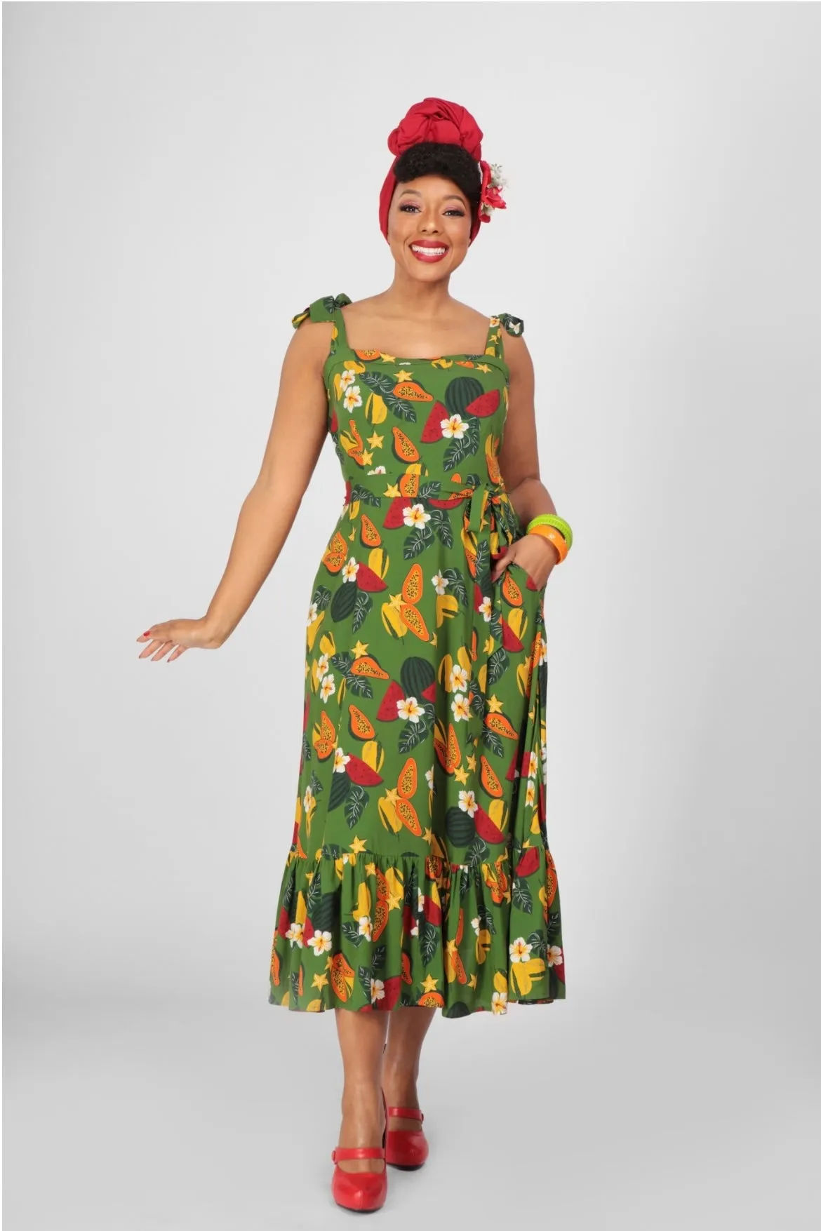 Fruit Jungle Katrina Midi Dress by Collectif