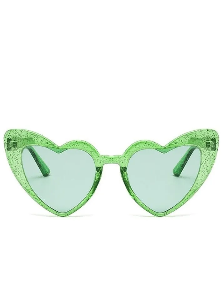 Glitter Heart Pattern Sunglasses