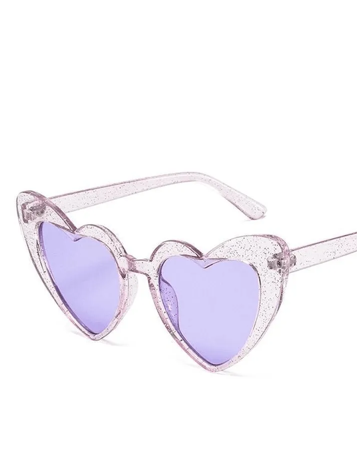Glitter Heart Pattern Sunglasses