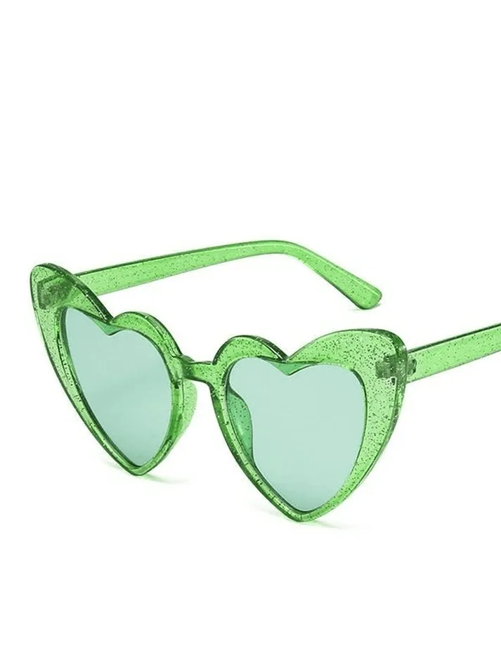 Glitter Heart Pattern Sunglasses