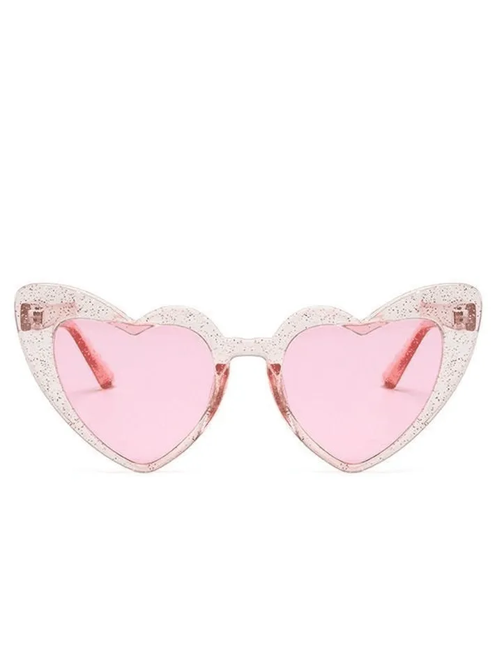 Glitter Heart Pattern Sunglasses
