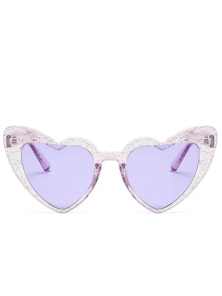 Glitter Heart Pattern Sunglasses