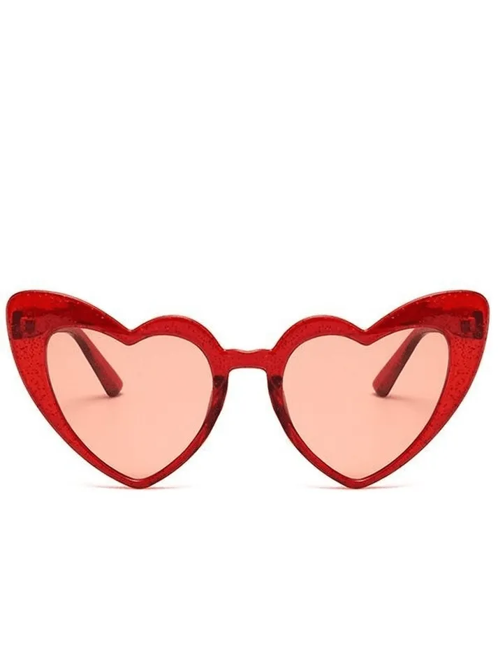 Glitter Heart Pattern Sunglasses