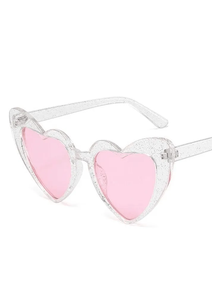 Glitter Heart Pattern Sunglasses