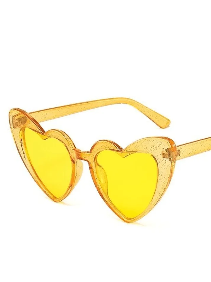 Glitter Heart Pattern Sunglasses